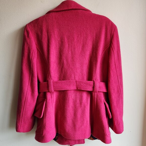D&G Vibrant Pink Wool Pea Coat - Sz M - Picture 7 of 15